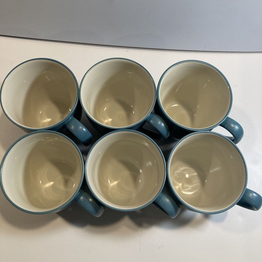 Noritake COLORWAVE Turquoise Mugs 8093 12oz Stoneware Lot Of 6 - Picture 6 of 8